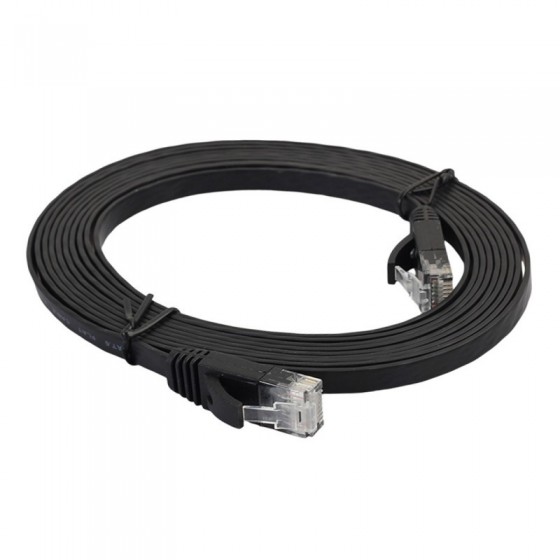 Cable LAN Cat: 6 FLAT 10 m DeTech καλώδιο δικτύου 10 μέτρα πλακέ cat6 χρώμα Λευκό