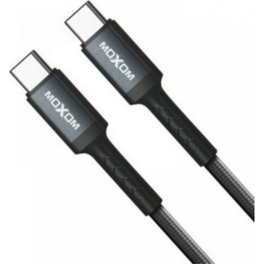 Moxom Braided USB 2.0 Cable USB-C male - USB-C male Μαύρο 1m (MX-CB69)