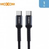 Moxom Braided USB 2.0 Cable USB-C male - USB-C male Μαύρο 1m (MX-CB69)
