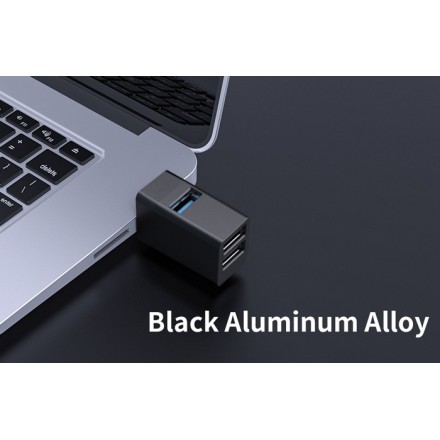 ORICO mini USB hub MINI-U32L, 3x USB ports, μαύρο