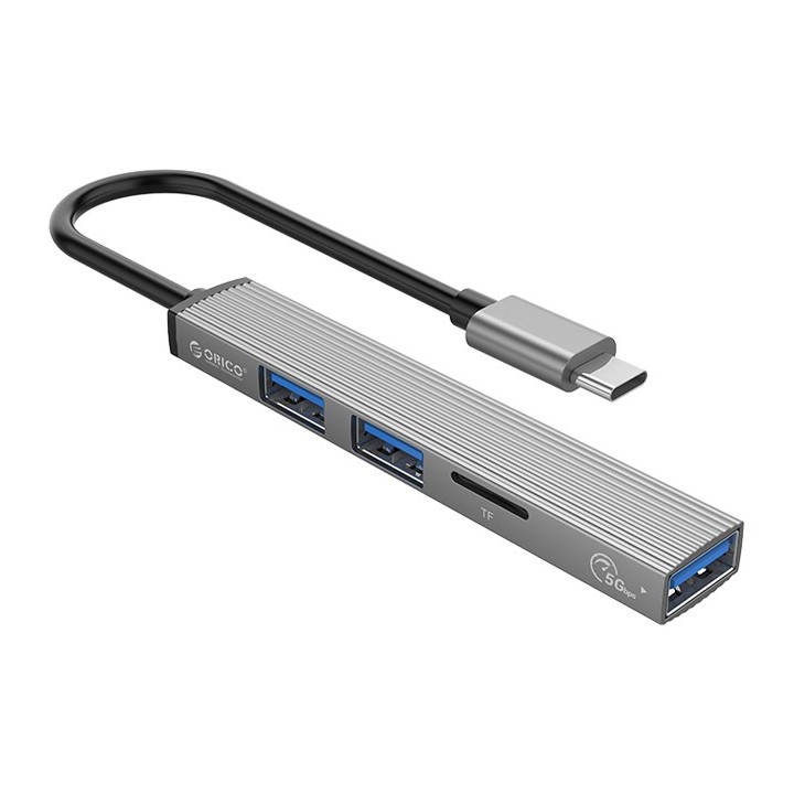 ORICO USB-C hub AH-12F, 3x USB ports, micro SD port, γκρι