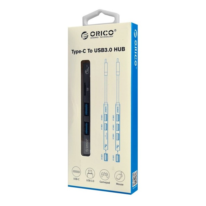 ORICO USB-C hub AH-12F, 3x USB ports, micro SD port, γκρι