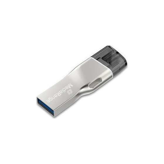 MediaRange USB 3.0 Combo Flash Drive with Apple Lightning plug 16GB (MR981)