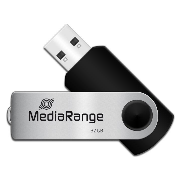 MediaRange USB 2.0 Flash Drive 32GB (Black/Silver) (MR911)