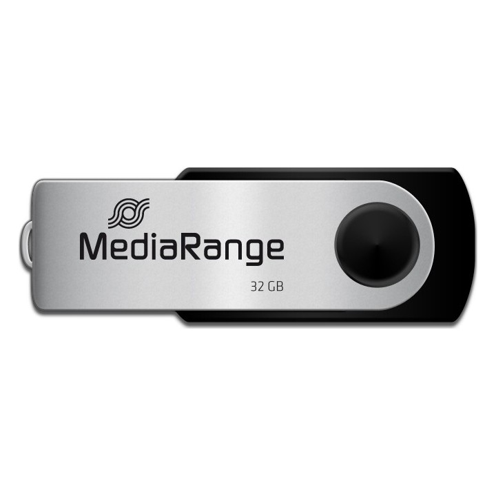 MediaRange USB 2.0 Flash Drive 32GB (Black/Silver) (MR911)