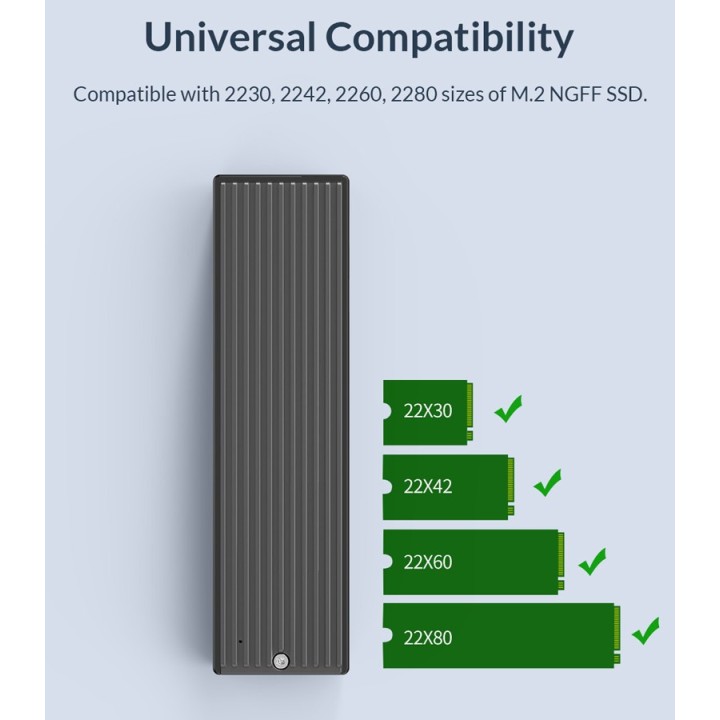 ORICO θήκη για Μ.2 B key SSD M2PF-C3, USB 3.1, 5Gbps, έως 2TB, μαύρο