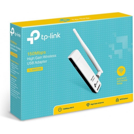 TP-LINK TL-WN722N(EU) v:3.20 Ασύρματος USB Αντάπτορας Δικτύου με Αποσπώμενη Κεραία 150Mbps Χρώματος Λευκό