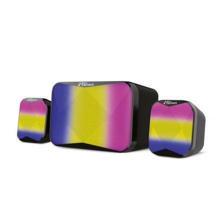 Element SP-150 v2.0 Ηχεία Υπολογιστή 2.1 με RGB Φωτισμό και Ισχύ 5W σε Μαύρο Χρώμα