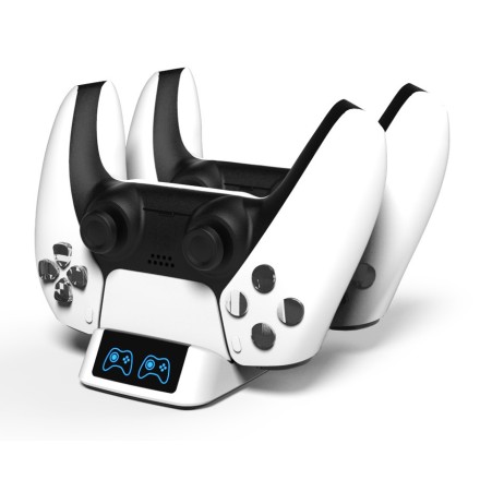 Roar Βάση Φόρτισης Gamepad για 2x PS5 DualSense Λευκό(RR-0019)
