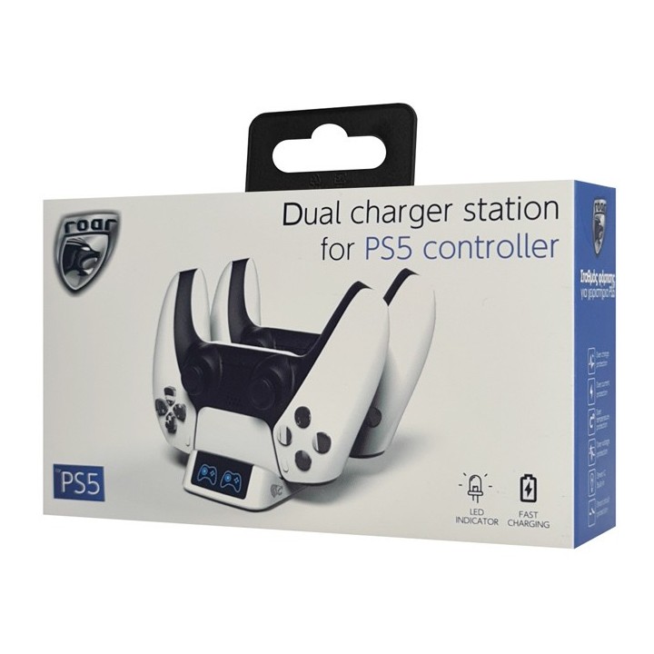 Roar Βάση Φόρτισης Gamepad για 2x PS5 DualSense Λευκό(RR-0019)