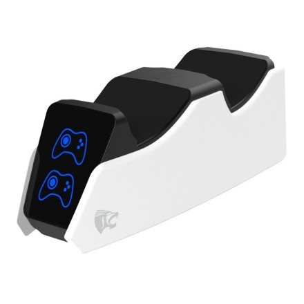 Roar Βάση Φόρτισης Gamepad για 2x PS5 DualSense Λευκό/Μαύρο(RR-0020)