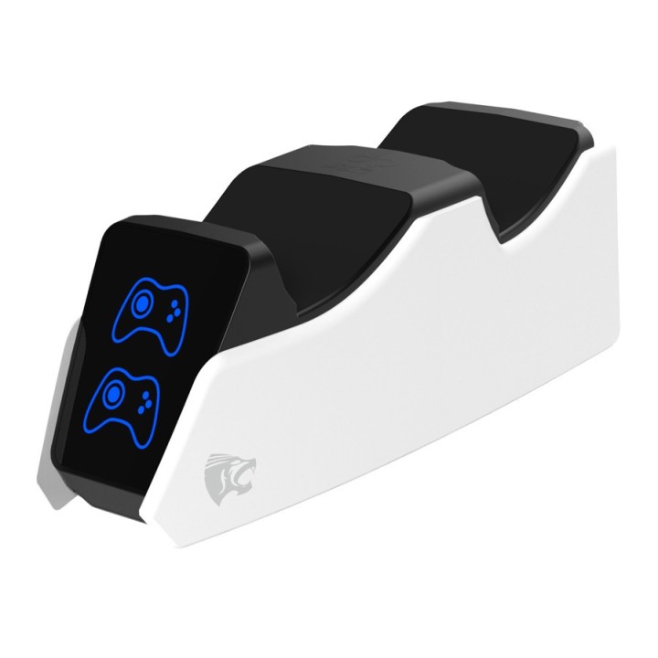 Roar Βάση Φόρτισης Gamepad για 2x PS5 DualSense Λευκό/Μαύρο(RR-0020)