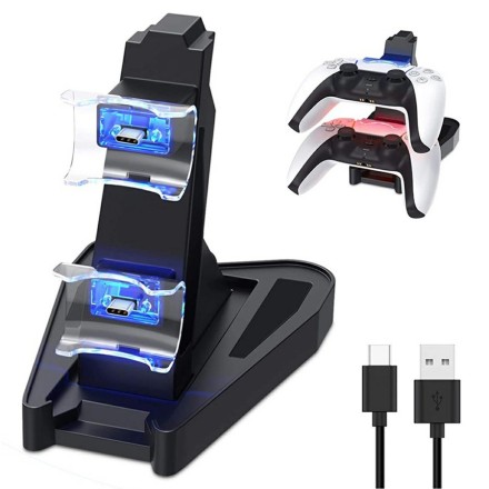 Βάση Φόρτισης 2x DualSense PS5 Μαύρο(AK286C)