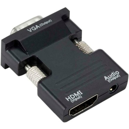 POWERTECH αντάπτορας HDMI (F) σε VGA (M) CAB-H120 με audio, μαύρο