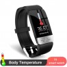 Smart Watch, T1S ECG Body Temperature Heart Rate Monitor Call Reminder Fitne(73082)ss Bracelet Smartwatch for Android iOS Black