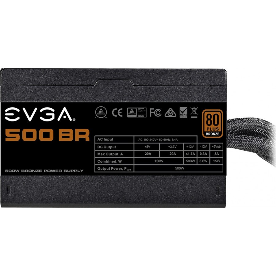 EVGA 500 BR 500W Τροφοδοτικό Υπολογιστή Full Wired 80 Plus Bronze