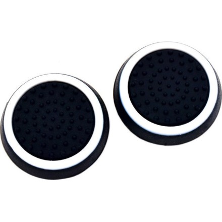 Σετ Τάπες Σιλικόνης για Joystick Χειριστηρίων PS, PS2, PS3, PS4, XBOX ONE - Μαύρο, Λευκό 2τμχ