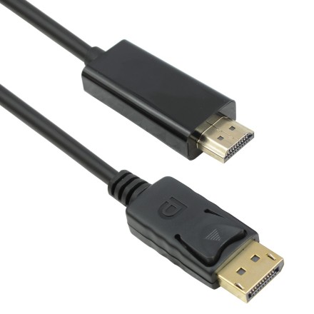 Καλώδιο DeTech DISPLAY PORT σε HDMI, 1.8m, Μαύρο