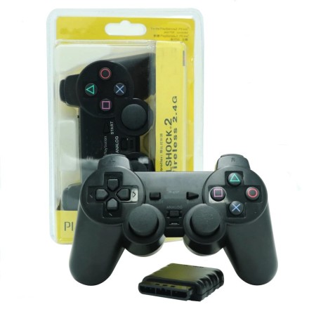Ασύρματο χειριστήριο για PS2 Wireless Controller Joystick 2.4Ghz χρώμα Μαυρο