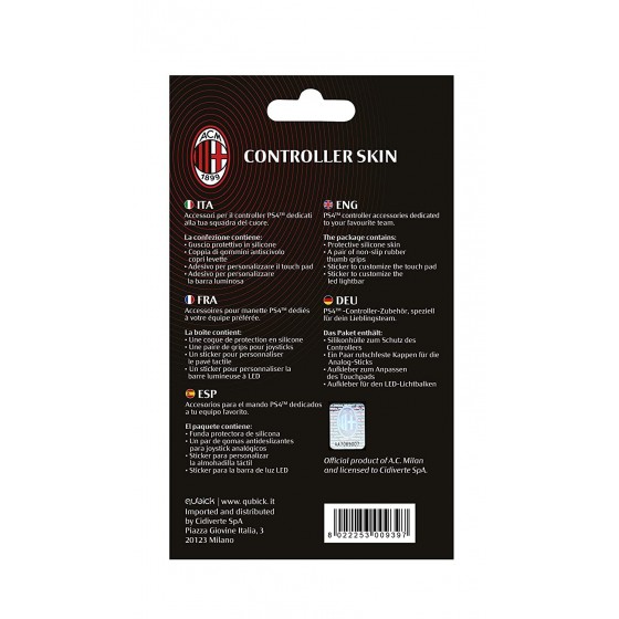 AC Milan Controller Kit - Playstation 4 (Controller) Skin /PS4 (PS4) Θήκη προστασίας controller PS4