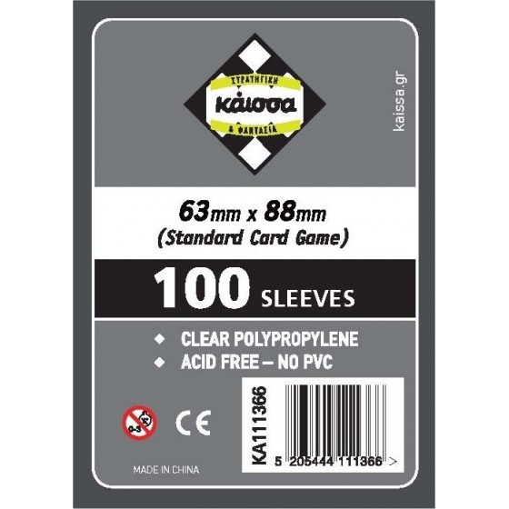 Kaissa 100 Θήκες Για Κάρτες Sleeves Μέγεθος Standard Card Game 63x88mm(KA111366)