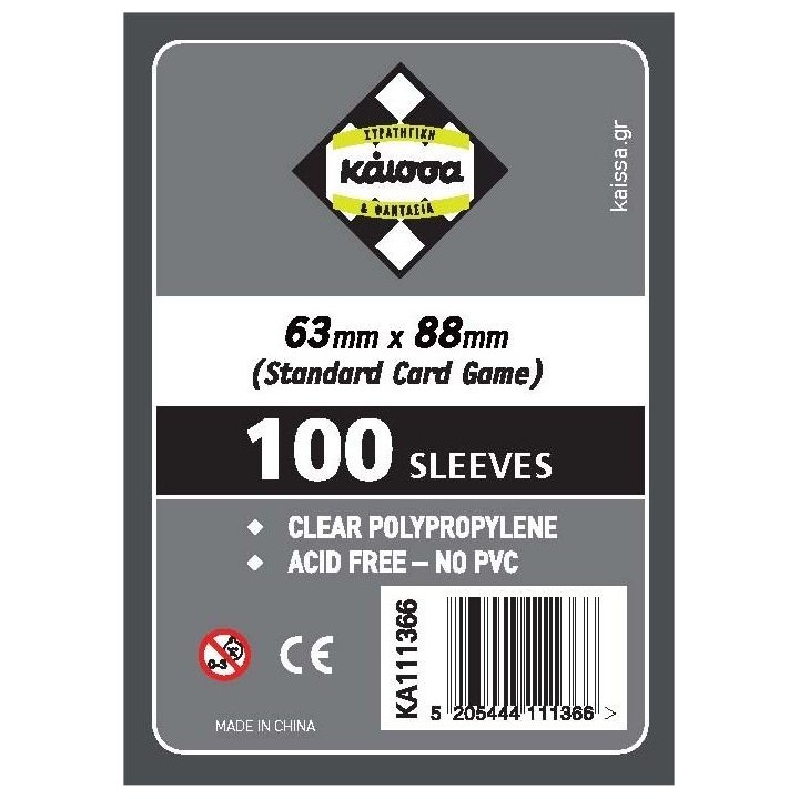 Kaissa 100 Θήκες Για Κάρτες Sleeves Μέγεθος Standard Card Game 63x88mm(KA111366)