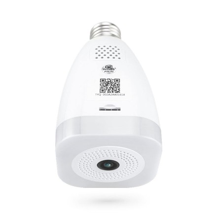 Smart security camera No brand PST-F30A-3MP, 3.0Mp, Fisheye, For socket E27, Wi-Fi, Tuya Smart, White(91030)