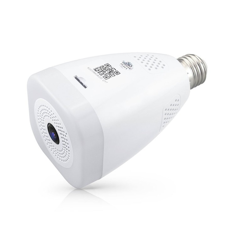 Smart security camera No brand PST-F30A-3MP, 3.0Mp, Fisheye, For socket E27, Wi-Fi, Tuya Smart, White(91030)
