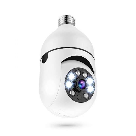 Smart security camera No brand PST-F1-3MP, 3.0Mp, PTZ, For socket E27, Wi-Fi, Tuya Smart, White (910290)