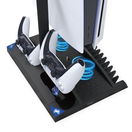 Ipega p5013 PS5 charging and cooling base βάση φόρτισης και ψύξης 6σε1 (cooling fan/charging dock/headphone stand/game storage)