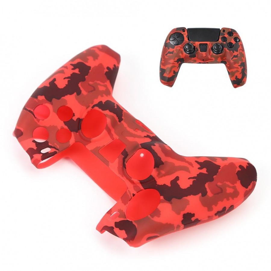 Θήκη Σιλικόνης για Χειριστήριο PS5 Red Camouflage
