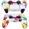Controller Silicone Cover Skin Protective for Sony Playstation 5 DualSense Water Transfer Printing Multi Color White