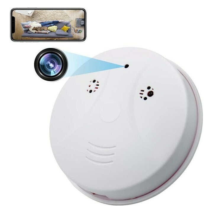 Κρυφή κάμερα τύπου ανιχνευτή καπνού SPY-014, Full HD, Wi-Fi, λευκή