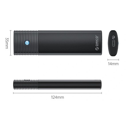ORICO θήκη για Μ.2 & M.2 NVMe SSD PWM2-G2-BK-EP, 10Gbps, έως 4TB, μαύρη