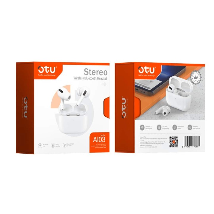 OTU Wireless Earpods Pro Bluetooth Earbuds Al-03 White
