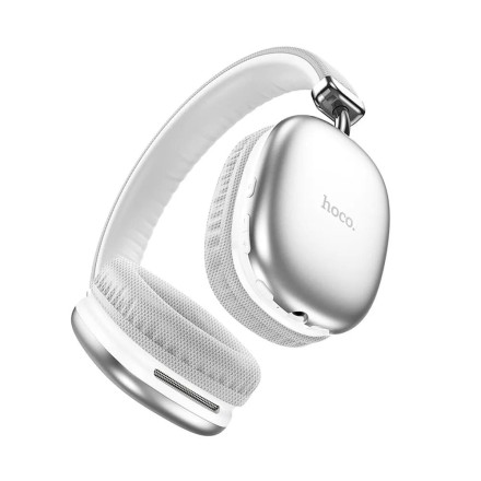 Hoco W35 Ασύρματα/Ενσύρματα Over Ear Ακουστικά με 40 ώρες Λειτουργίας Λευκό-Ασημί