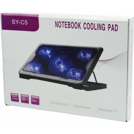 TY-SY-C5 Cooling Pad για Laptop έως 15.6" με 5 Ανεμιστήρες και Φωτισμό