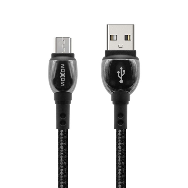 Καλώδιο Σύνδεσης/Φόρτισης Moxom Braided Cable Micro-usb 2.4A (2m) MX-CB42 Μαύρο