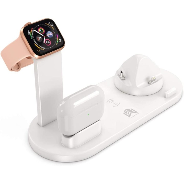 Wireless Charger Stand, 6 in 1 Multi-Function White