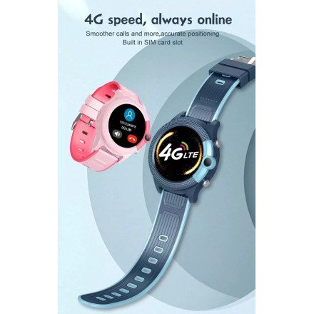 INTIME GPS smartwatch για παιδιά IT-051, 1.28", camera, 4G, IPX7, μαύρο