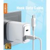 MOXOM MX-CB149 Hook Lightning USB Data Cable / 3A Qualcomm 3.0 Quick Fast Charging / White 1Μέτρο