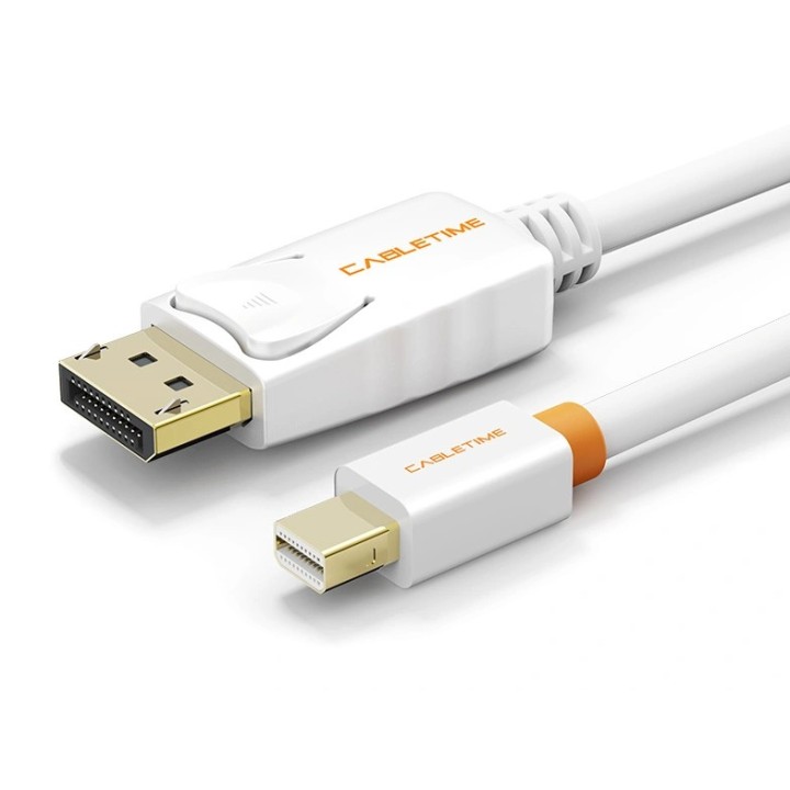 CABLETIME καλώδιο Mini DisplayPort σε DisplayPort AV588, 4K, 1.8, λευκό