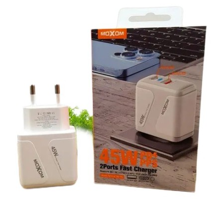 MOXOM Home Charger 45W PD USB-C + USB White (EU)(MX-HC98)
