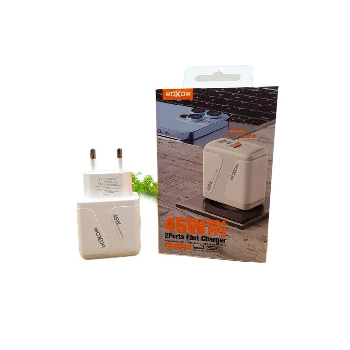 MOXOM Home Charger 45W PD USB-C + USB White (EU)(MX-HC98)