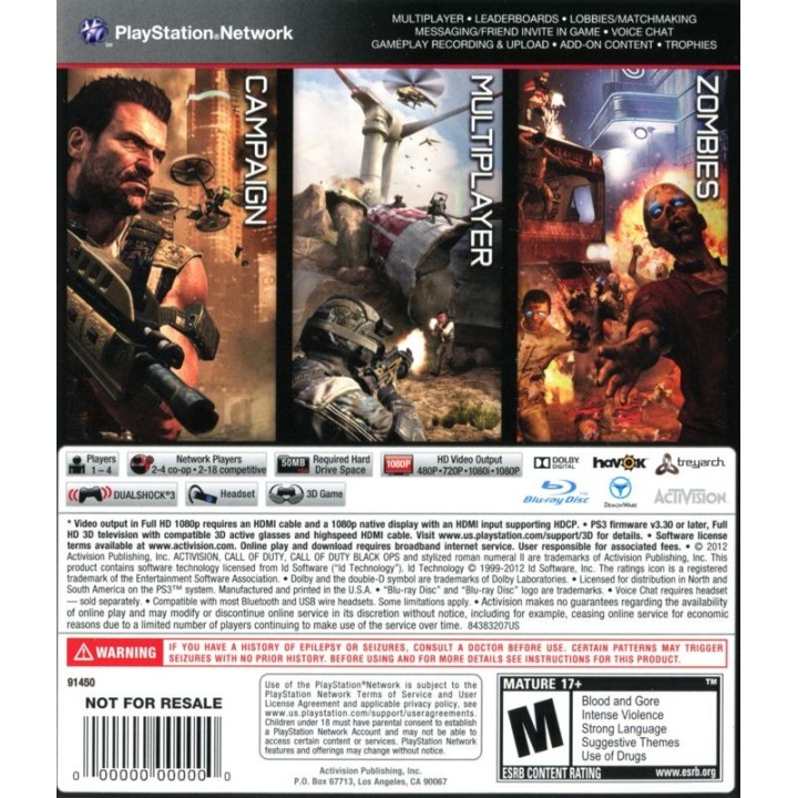 Call of Duty Black Ops II (2) - Activision PS3 Games Used-Μεταχειρισμένο(BLES-01717)