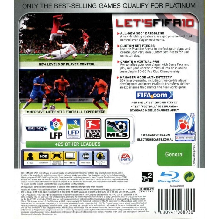 Fifa 10 PS3 Game Used-Μεταχειρισμένο(BLES-00615)