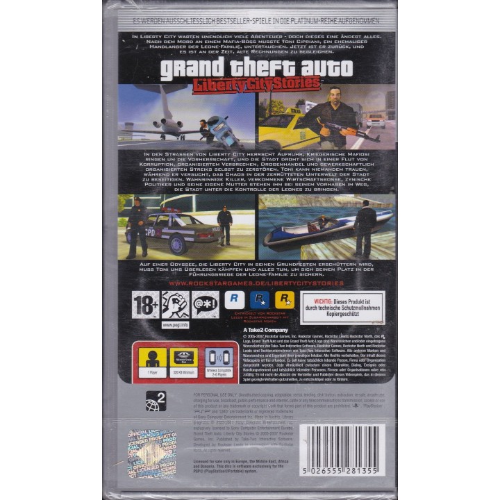GTA Liberty City Stories Platinum - PSP GAMES Used-Μεταχειρισμένο(ULES-00151/P)