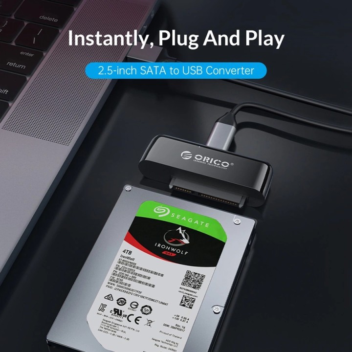 ORICO αντάπτορας USB-C σε SATA UTS3-3A, 5Gbps, καλώδιο USB, μαύρος