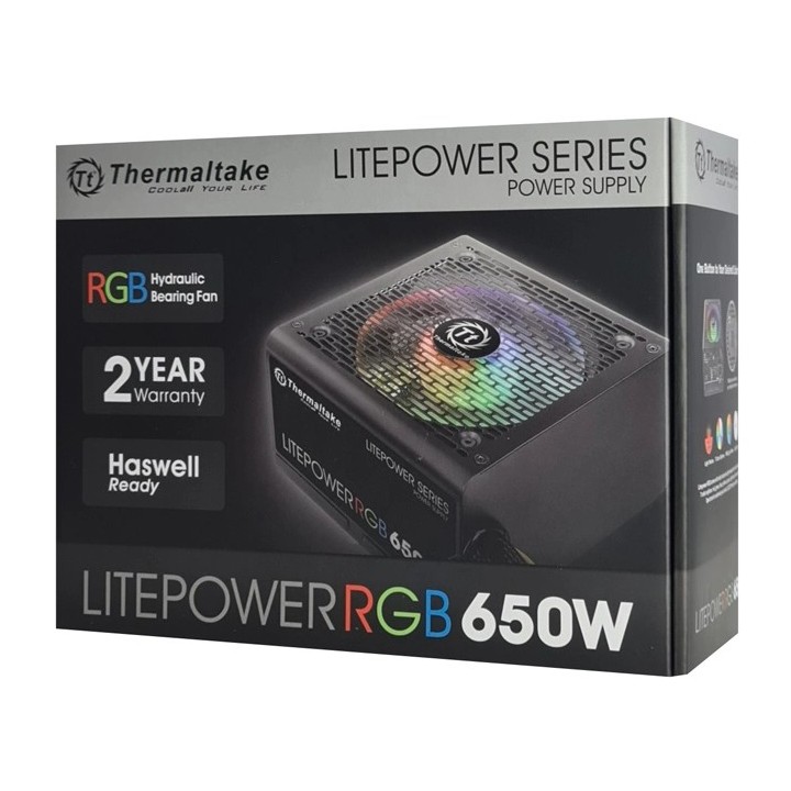 THERMALTAKE τροφοδοτικό PC Litepower RGB, 650W, Non Modular, Active PFC