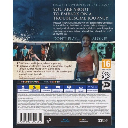 The Dark Pictures: Man of Medan PS4 GAMES Used-Μεταχειρισμένο(CUSA-14102)
